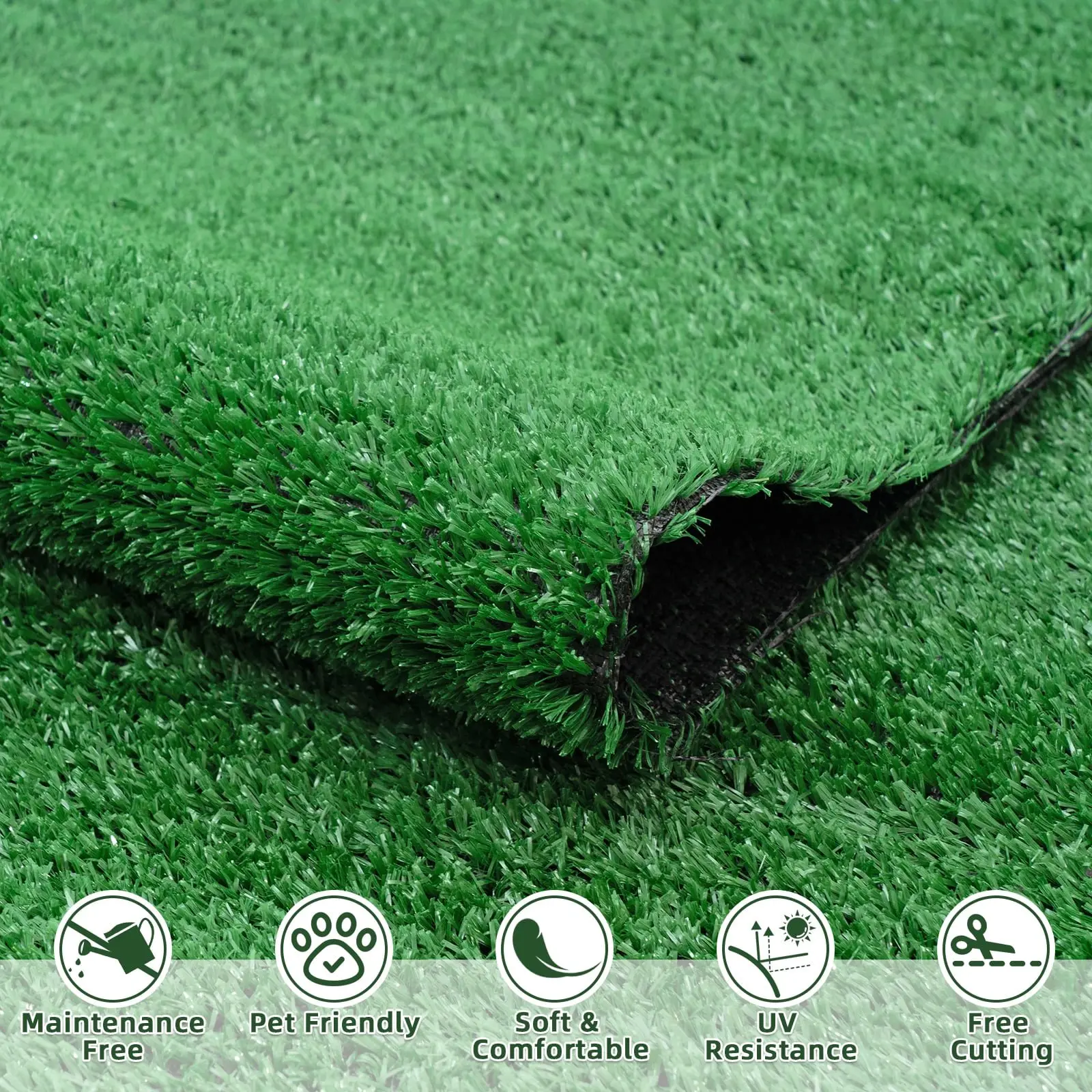 6.6FTX13.1FT Artificial Grass Turf, Army Green Ultra-dense, Outdoor and Indoor Decorative Carpet, Artificial Greenery Mat for Pet Porch Greenery Garden Terrace Playground