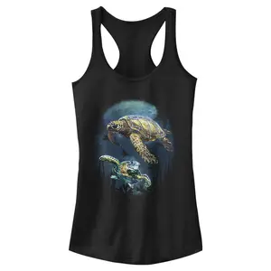 Juniors Womens Lost Gods Sea Turtles Circle Racerback Tank Top