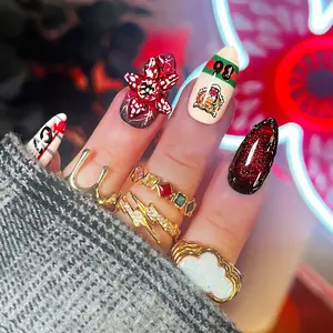 Stranger Things Press-on Nails Set of 10 Luxury Gel Handmade Salon Grade Durable Reusable Unique Design for Fans
