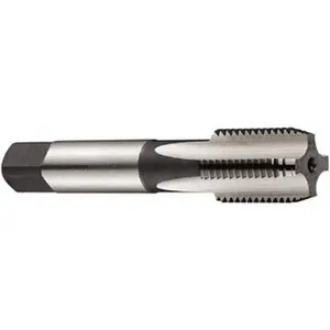 Dormer Pramet Right Hand 2-Piece BSP Threaded Tap Set, 3/8-19 Size, 4-Flute, High-Speed Steel, Bright Finish, 2.955" OAL, 6H Fit Class, Model 5976419