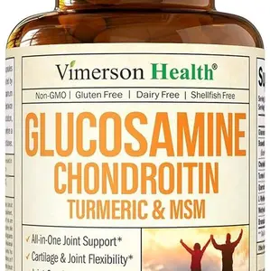Glucosamine Chondroitin MSM Turmeric Boswellia - Joint Support Supplement. Antioxidant Properties. Helps with Inflammatory Response. Occasional Discomfort Relief for Back, Knees & Hands. 90 Capsules Healthcare Fitness Dietary Healthy Optimum