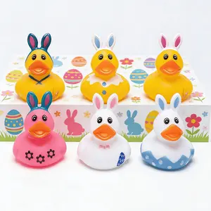 New Easter Plastic Duck Rabbit Toys 6/12pcs, Kids Bath Water Play Dolls, Random Assortment, Perfect Gift for Children Students