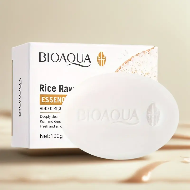 2Pc Rice Extract Soap Moisturizing Skin Care Soap Mild Non-irritating Bath & Facial Cleanser Handmade Soap 100g