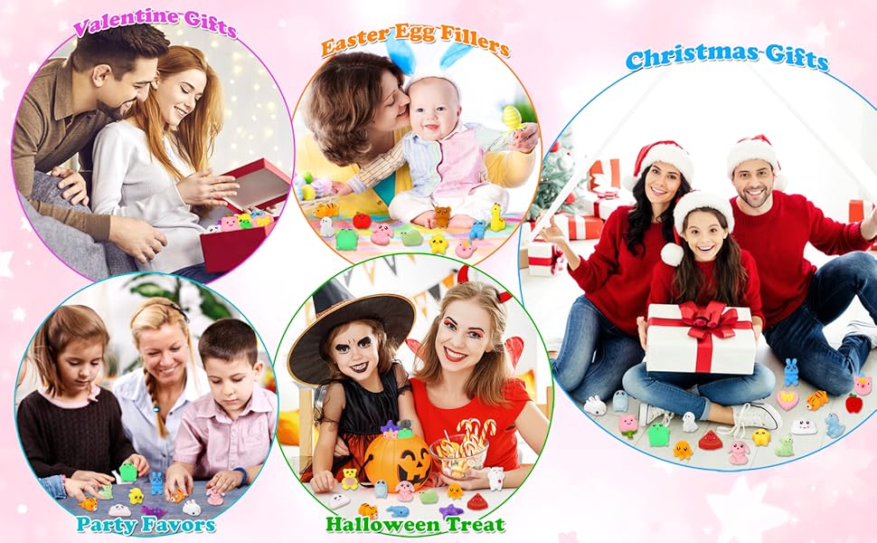 27pcs Mochi Squishy Toys – Mini Kawaii Squishies for Kids, Party Favors, Birthday & Easter Gifts, Fidget & Sensory Toys, Classroom Prizes, Pinata Goodie Bags, Xmas Stocking Stuffers