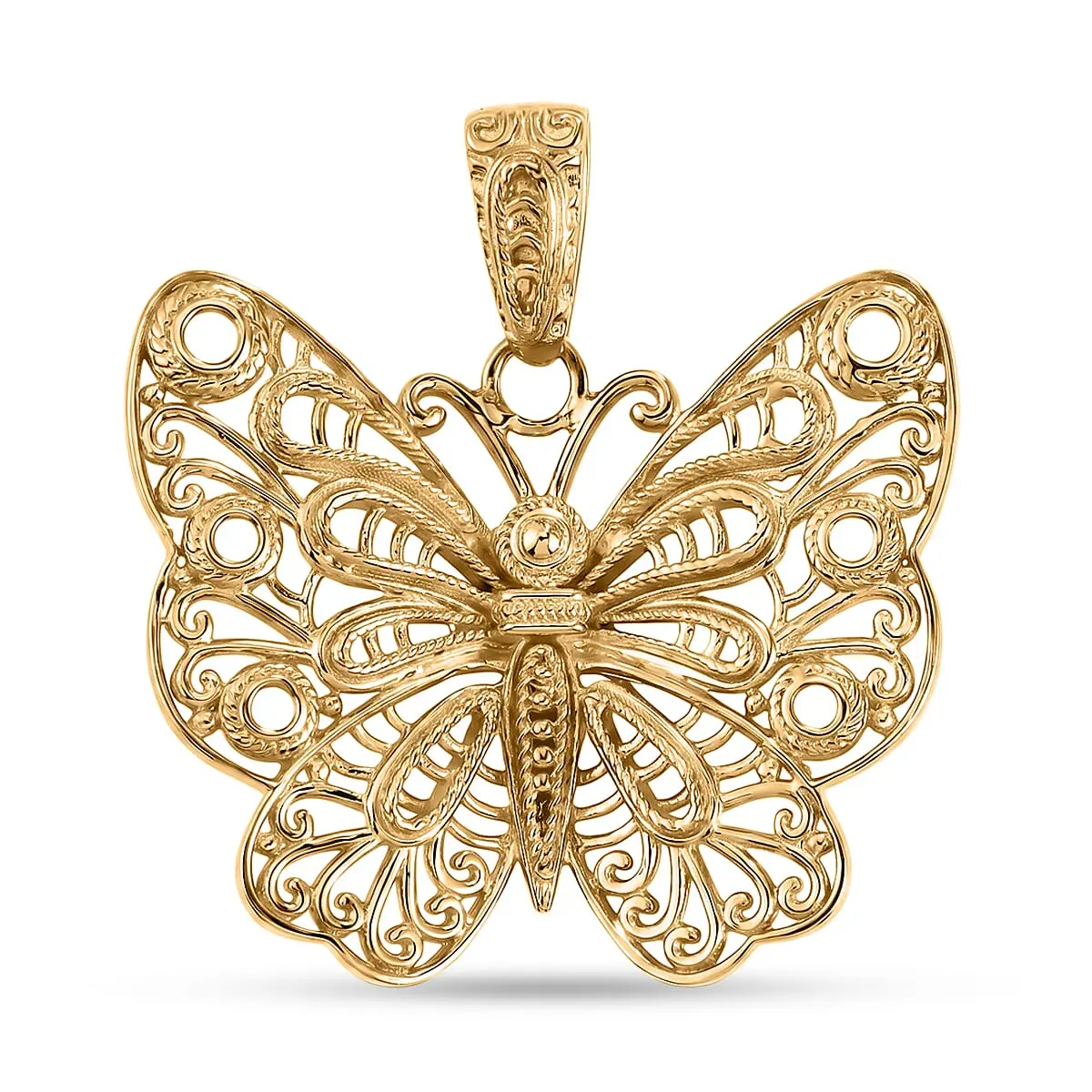 D'Joy Passport to Turkey 18K Vermeil YG Over Sterling Silver Fancy Pendant without Chain (4.40 g)