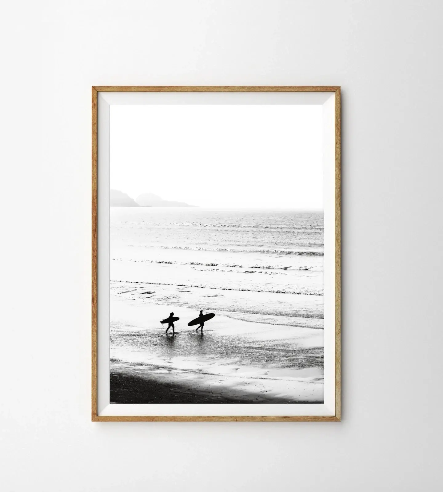 Coastal Beach Black and White California Surf Poster, Home Decor Wall Art for Home Supplies