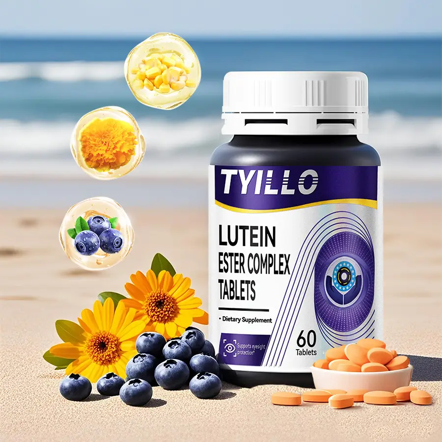 Tyillo Blueberry Lutein Ester Complex Tablets，Support eye health，Nutrition & Wellness-with Lutein ester 10.1mg, zeaxanthin 2mg-Take care of your eye h