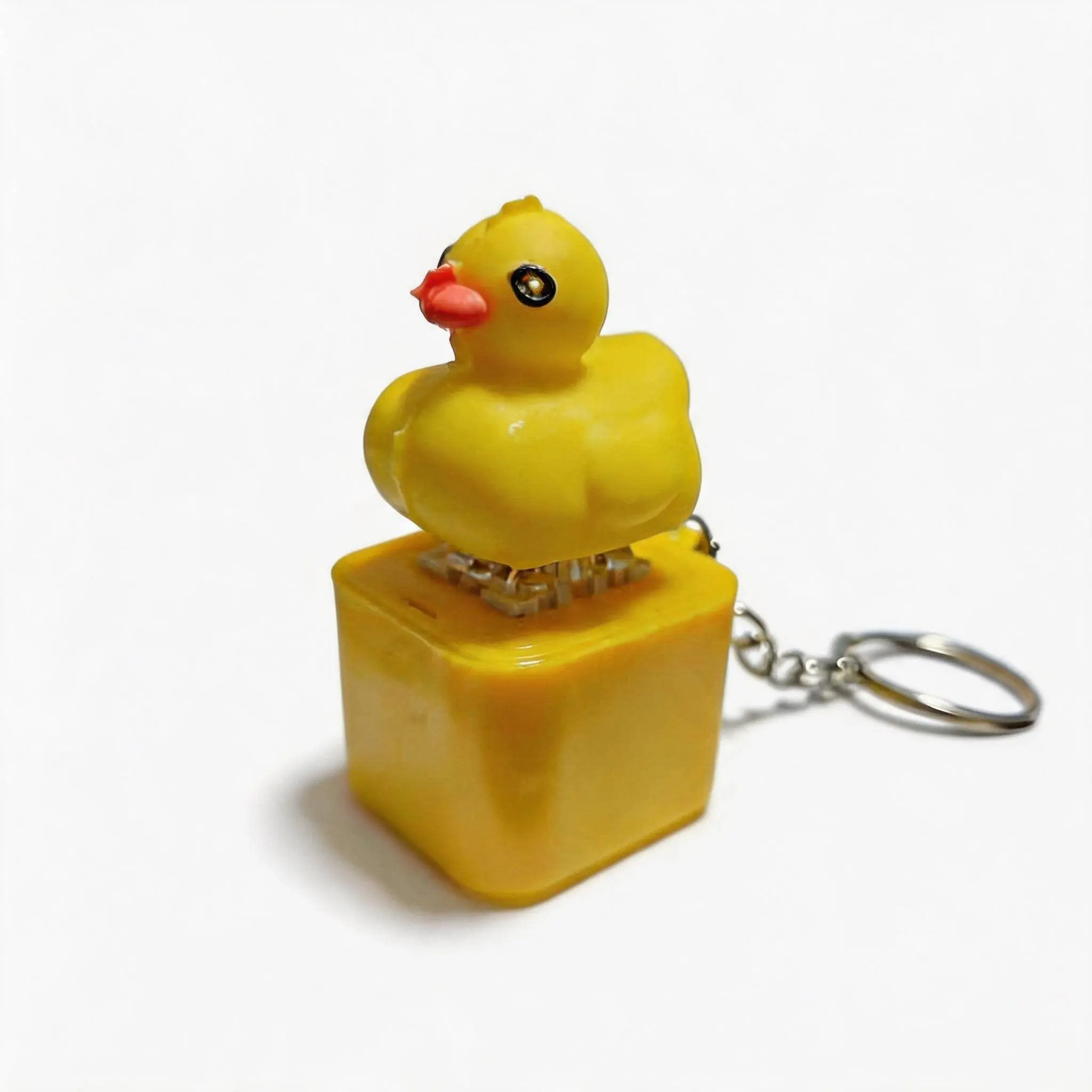 Quackey Fidget Toy Multi Purpose Keychain Lanyard, Quacking Duck Stress Reliever, Squeaky Anxiety Relief, Duck Keyboard Keycaps, Sensory Toys
