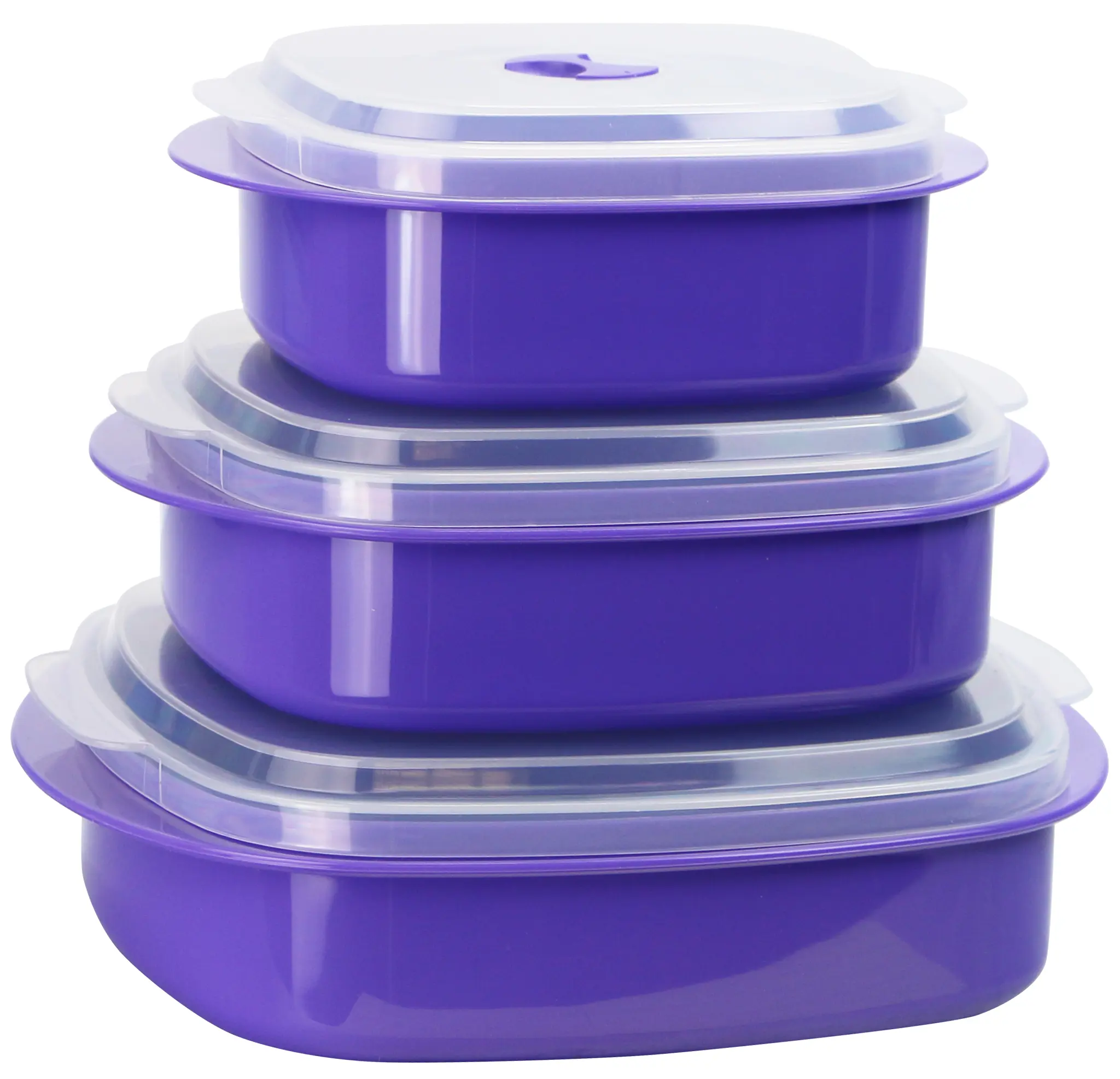 Purple Microwave Plastic Kitchen Cookware Set with Containers, Kitchen Steamer-Compatible Kitchenware