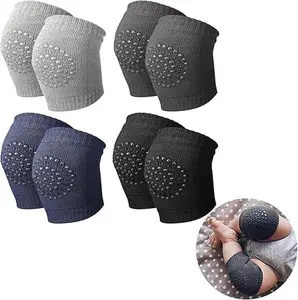 4 Pairs Baby Knee for Crawling Anti Slip Baby Crawling Pad Elastic Knee Sleeve Leg Toddler Warmer