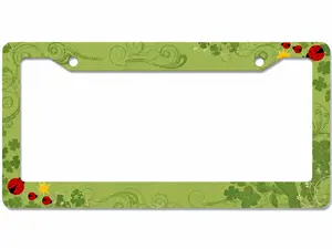 Lady Bug License Plate Frame Cute Red Beetle Pattern For Car Accessory Aesthetic Cute Vehicle Ornament For Women Girls Ladybird Decor Auto 7