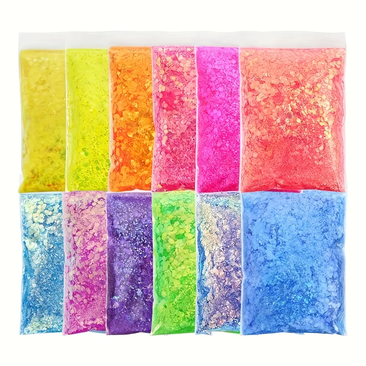 12Color Rainbow Hexagonal Glitter, for nail art, resin crafts, and DIY projects(Insgesamt 60 Gramm)
