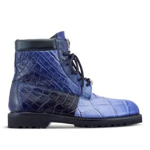 Mauri Hawk in Multiblue Mens Exotic Alligator Boots