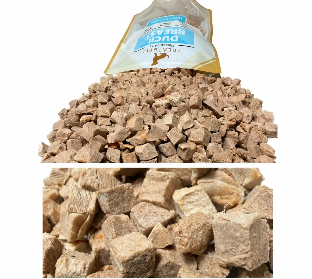 5.5oz Pure Duck Breast Freeze-Dried 155g, Healthy, Not Ground or Compressed, Grain-Free, High-Protein, Single-Ingredient Dog Treats , Cat Treats , Training Treats, puppies and kittens friendly