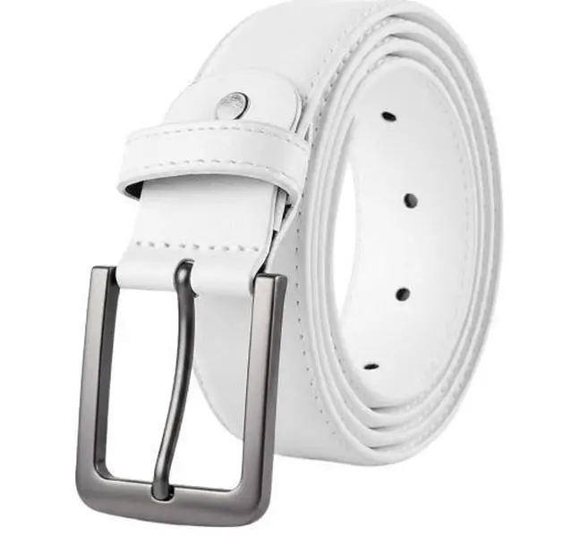 Men's Classic Smooth Finish Genuine Leather Belt - Genuine Cow Hide, Single Prong Metal Buckle, Comfortable Fit for Formal/Casual Wear, Gift Boxed, Belts