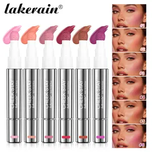 lakerain 1 Count All-Day Liquid Blush Stick Cheek Stain, Long-Lasting, Smudge-Proof, Highly Pigmented, Buildable & Blendable, Beginner-Friendly Sponge Applicator Design, Perfect for Travel and On-the-go Touch-ups, Women’s Cosmetic For All Skin Tones