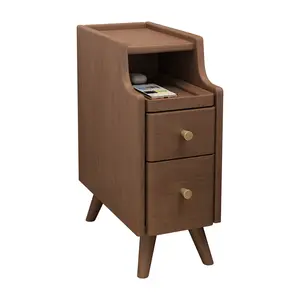 【Spring】Small Nightstand for 3 Sizes, Solid Wood Nightstand with Drawers, Bedside Table for Bedroom