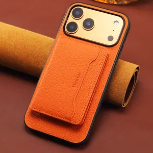 Magnetic Wireless Charging Phone Case Faux Leather Card Bag Wallet Stand Card Box Support for iPhone 17 Pro Max 16 Plus 15 14 13 12 For Unisex Relatives Friends And Elders Holiday Gift