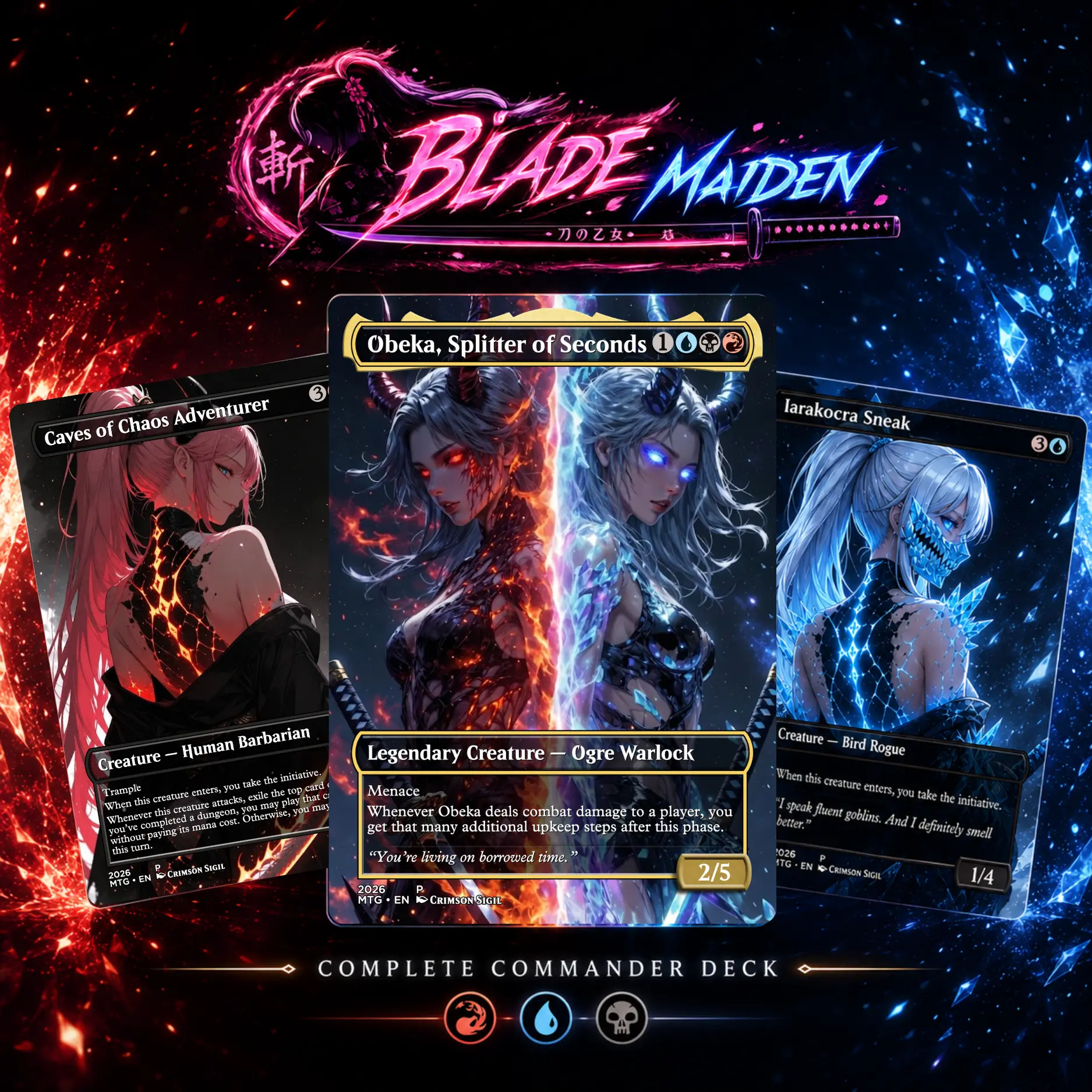 Blade Girl Deck Proxy MTG - MTG Commander Warrior Equipment Strategy | Custom Proxy Card Set | EDH Deck + Token