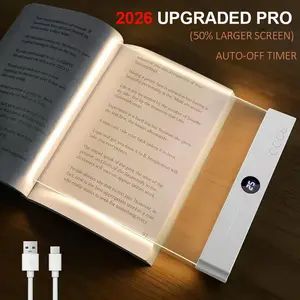 [Upgraded Large Size] Flat Book Light for Reading in Bed, Rechargeable LED Page Light with Timer & LED Display, 3 Color Eye Care Transparent Bookmark Light, Perfect BookTok Gift for Readers