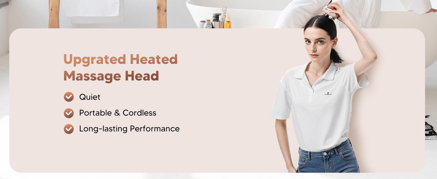 Electric Head Massager Portable Comfort Massager for Stress Relief with 8 Removable Massage Claws Waterproof Rechargeable