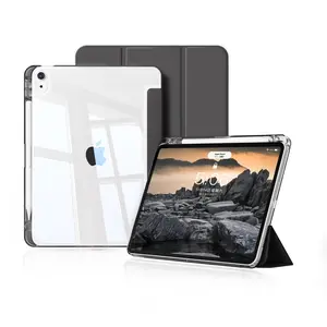 Case for iPad (A16) 11th Generation 11-Inch 2025, iPad 10th Generation Case 10.9 Inch, iPad Air 7th/6th/5th/4th Gen 2022/2020 10.9, iPad 9th/8th/7th Gen with Pencil Holder, Clear Transparent Back Shell Slim Stand Shockproof Tablet Cover，Auto Sleep/Wake