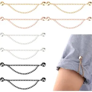 8 Pcs Magnetic Clothing Clips with Chain Multi-Function Hijab Magnets Button for T Shirt Women Clothes Cinch Clip Pant Cuff Hems