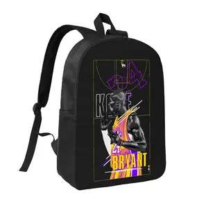 Kobe Bryant Backpack 17in Casual Daypack Lightweight Street Style Bookbag Iconic Basketball Imagery