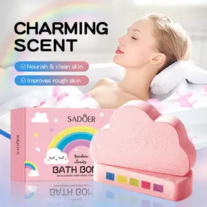 Colorful Rainbow Cloud Bath Bomb, Deep Cleanse Dead Skin, Natural Fragrance Soothing Body Bath Salt for Daily Use