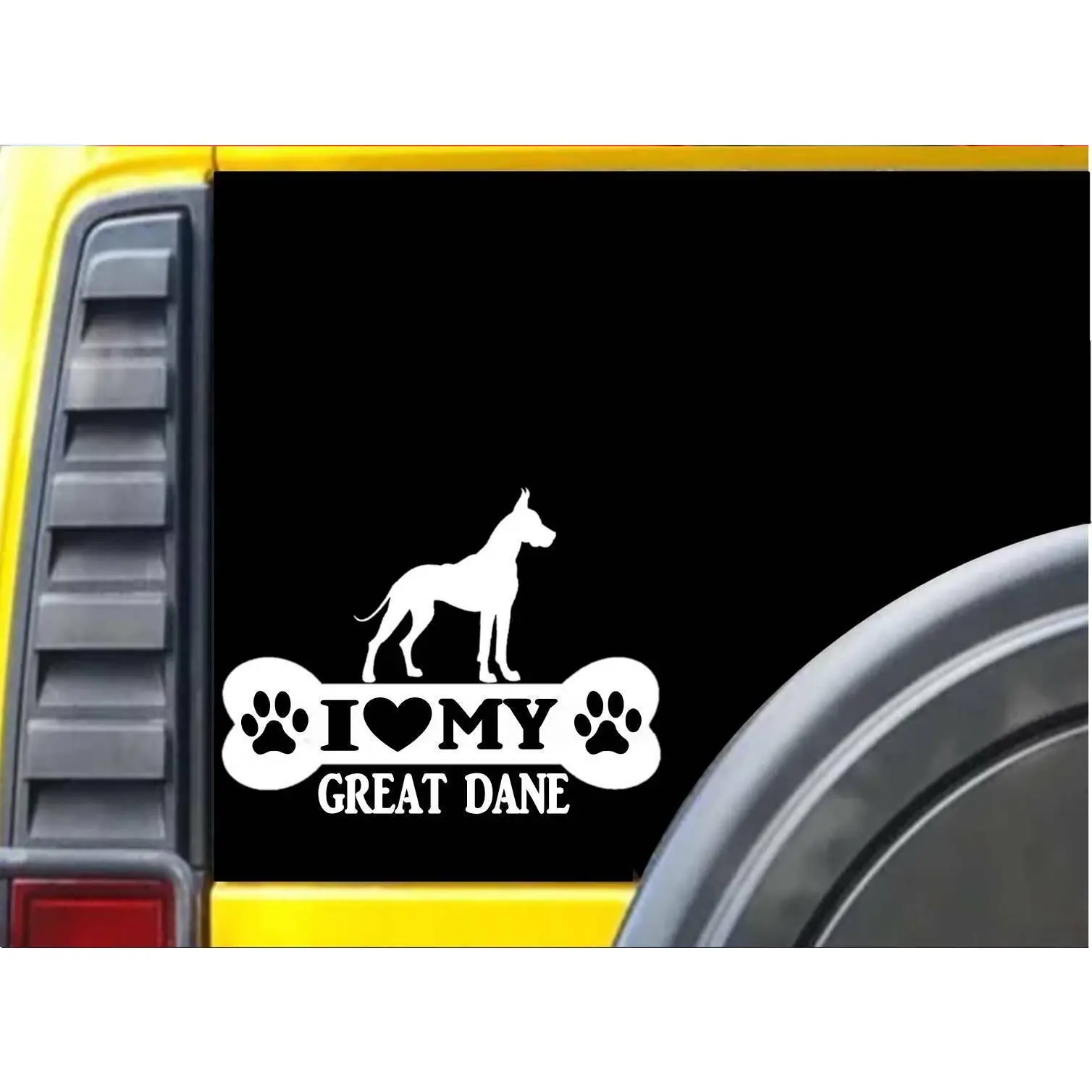 Great Dane Bone L083 8 inch Sticker cropped dog decal
