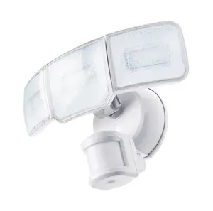 Home Zone Living Secure 3500-Lumen Smart LED Flood Light, 3 Heads, Motion Sensor & Adjustable Color Temperature