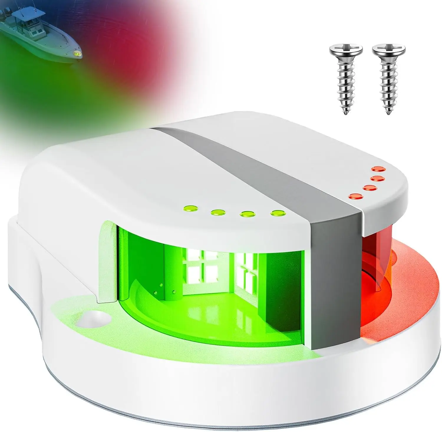 Boat Navigation Lights, Red and Green LED Bow Lights for Boat, IP67 Waterproof Boat Light Marine Running Light for Small Boats,Bass Boat