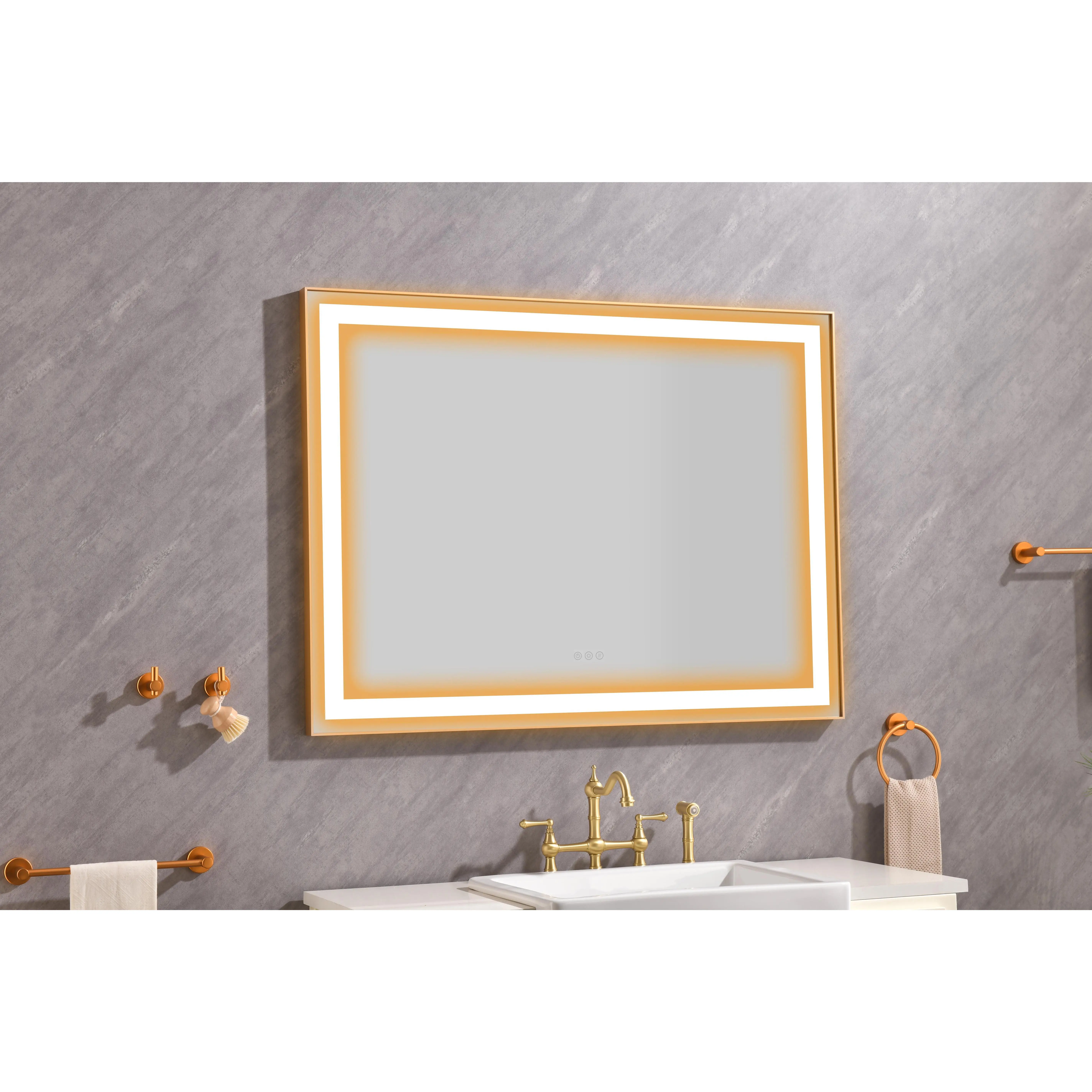 48x36 Inch LED Lighted Bathroom Wall Mounted Mirror with High Lumen, Anti-Fog, Separately Controlled Defogger and Lights, Modern Vanity Mirror for Bathroom, Makeup, Dressing Room, Wall-Mounted Design, Home Furniture and Household Product