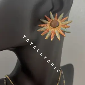 Sol tiger eye sunburst earrings