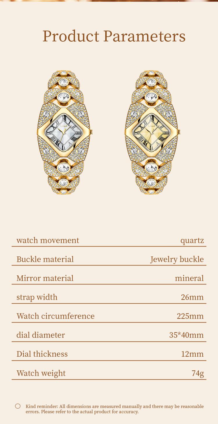 Luxury Full Diamond Bangle Bracelet Watch Women's Fashion Stainless Steel Quartz Wristwatch 30M Waterproof Elegant Stylish Unique Gift for Wife and Mother Bling Jewelry