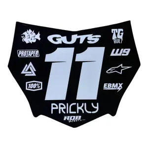 MotoCutz Plate Decal — 11 Logo — White