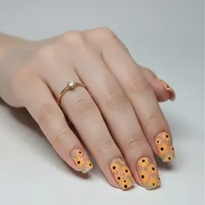 Elegant Nail Art Set 24 pcs with Floral Patterns & Polka Dots for Stylish Manicures