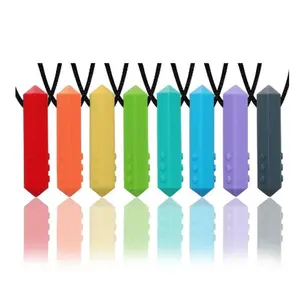 Chew Necklaces for Sensory Kids, 8 Pack Chewy Necklace Sensory Boys and Girls with Autism, ADHD, SPD, Biting, Silicone Teething Necklace Oral Chew Toys for Adults Reduce Chewing Anxiety Fidget