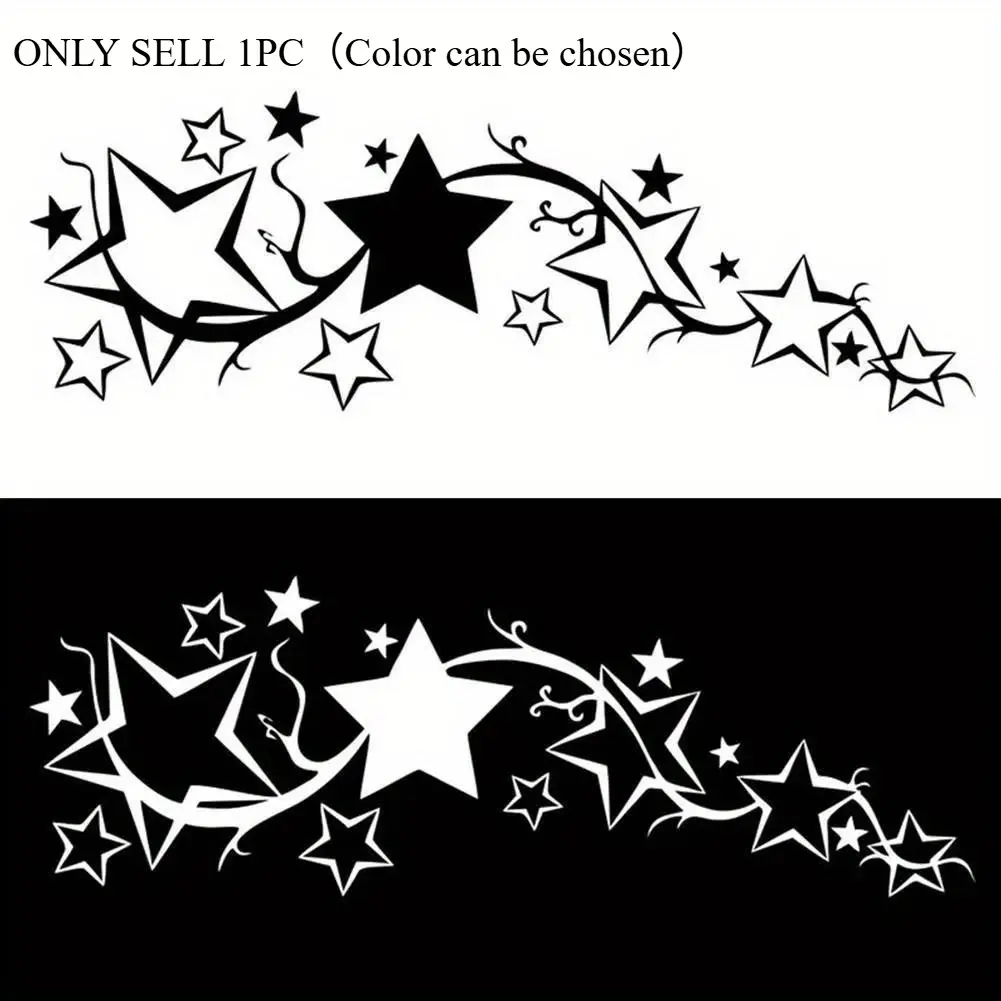 1SET Street Trendy Starburst Dark Logo Sticker for Cars Stick on car bodies , this black & white starburst vine decor instantly has a cool personalized vibe, users who prefer cool dark styles can use it as a super sharp trendy decoration