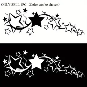 1SET Street Trendy Starburst Dark Logo Sticker for Cars Stick on car bodies , this black & white starburst vine decor instantly has a cool personalized vibe, users who prefer cool dark styles can use it as a super sharp trendy decoration