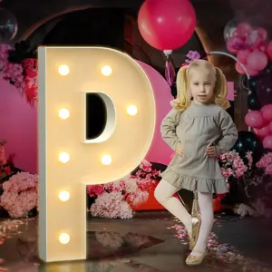 3FT Tall Large Light Up Letter P Pre-Cut Foam Board for Backdrop Marry Me Sign Birthday Engagement Party Decorations