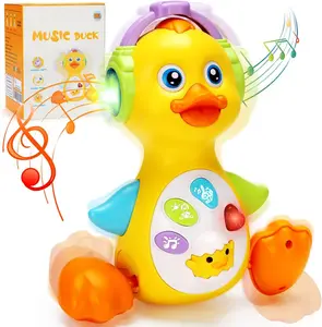 Musical Light-Up Duck Toy, perfect for crawling and tummy time, an educational toy for children, and a great gift for both boys and girls