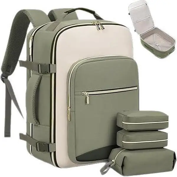 Unisex Multi-piece Travel Backpack, Large Capacity Storage Bag, Airline Approved Carry On, Business Travel Essential Weekender Daypack, Waterproof Laptop Backpack Fits 17.3 Inch Notebook Water Resistant