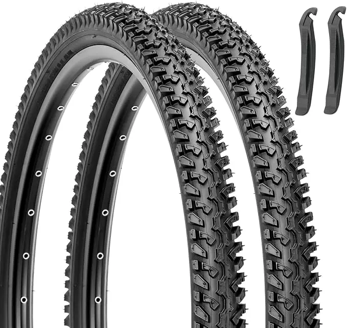 Hycline Mountain Bike Replacement Tire: 26x2.125 inch (56-559mm) Premium Butyl Rubber Puncture-Resistant Folding Bicycle Tire Compatible with MTB Off-Road Bike Fathersdaygift e bike bikes