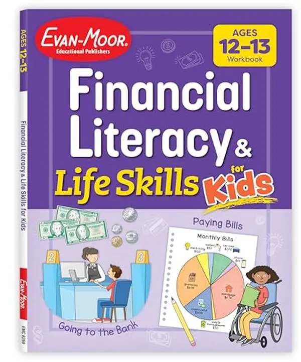 Evan-Moor Special Edition Soft Cover English Financial Literacy & Life Skills Workbook for Ages 12-13 - 96 Pages, Boosts Confidence, Teaches Budgeting, Saving, Spending, Credit Use, Engaging Units, Real-World Activities