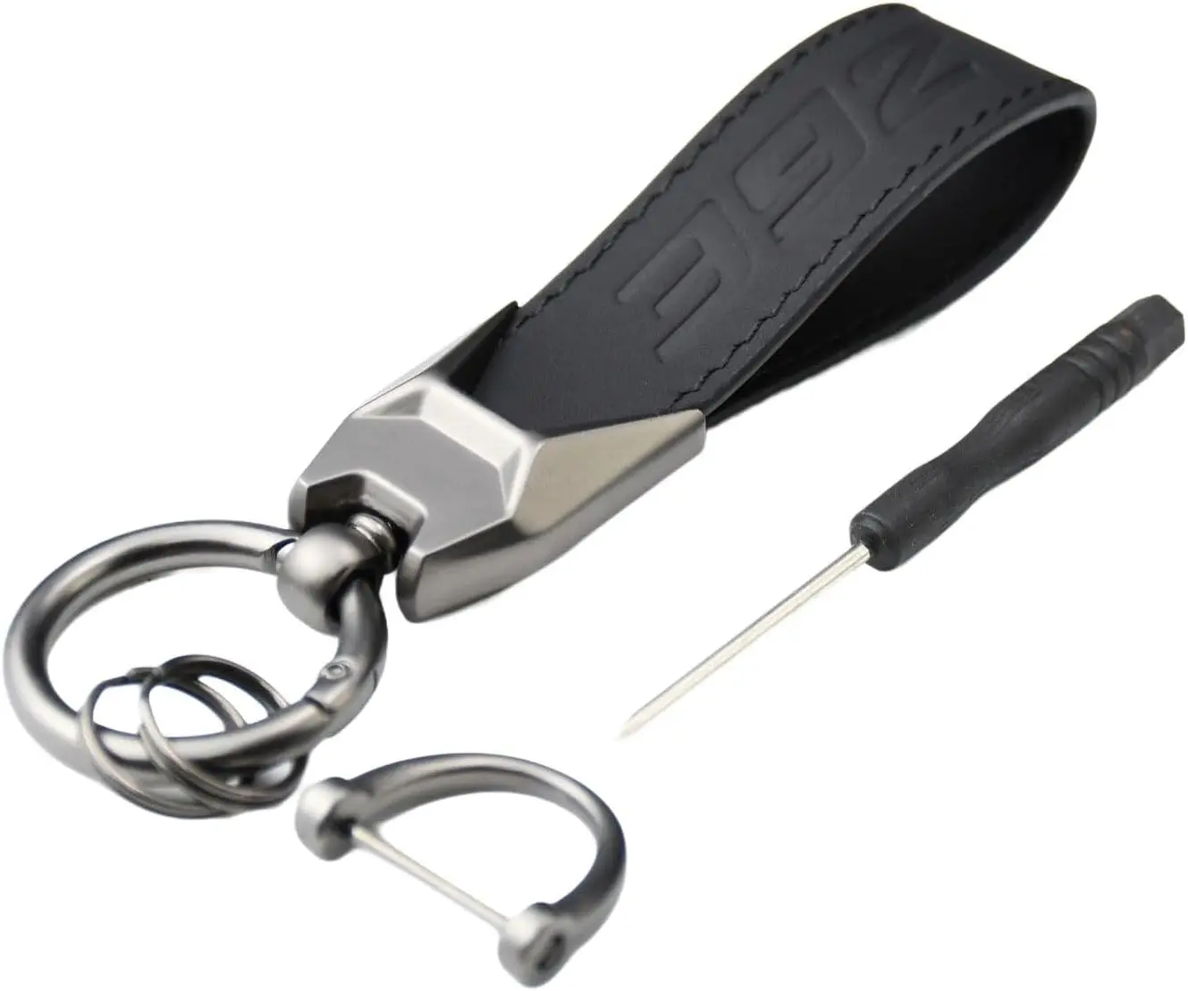Embossed 392 Leather Keychain with Secure Hold for Keys, Compatible with Dodge Charger, Challenger, SRT, Hornet R/T, Jeep Wrangler, Gladiator (Car Interior Decoration Accessory)