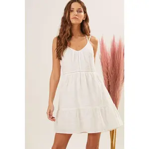 JUNIOR Sleeveless Mini Dress with Back Tie