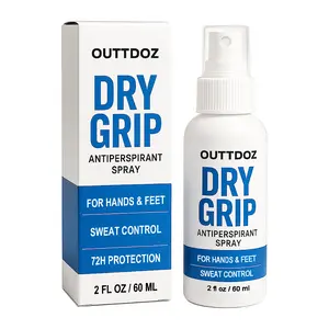 OUTTDOZ DryGrip Sweat-Control Anperspirant Spray for Feet | Sports Prep for Running & Hiking | Helps Feet Feel Drier, Fast-Dry Antiperspirant Deodorant Aerosol Body Care