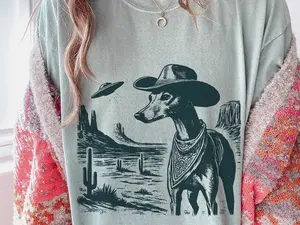 Comfort Colors Vintage Greyhound TShirt, Funny Western Greyhound Gift for Dog Lovers, Greyhound Mom Whippet Dad Tee