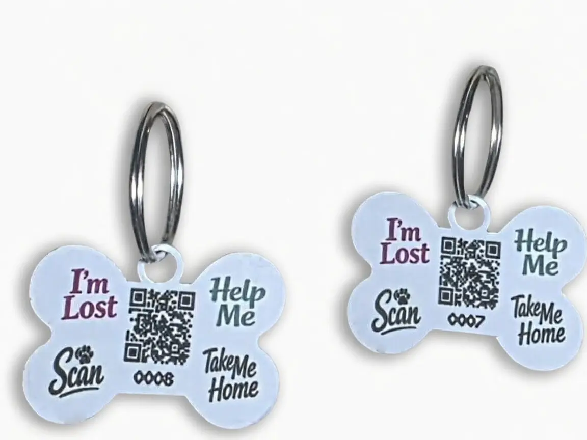 QR Pet ID Dog Cat Tag, Lost Pet Recovery Tag with Scan Alerts and Secure Messaging